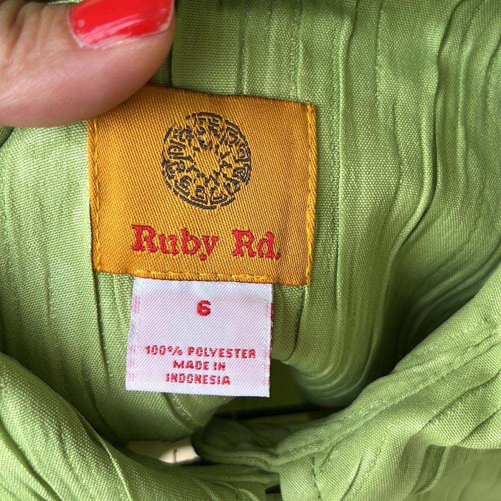 New Ruby Rd. Neon green animal print button down jacket - Picture 11 of 15